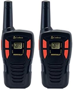 Cobra ACXT145 Compact Walkie Talkies for Adults - Rechargeable, Lightweight, 22 Channels, Long Range 16-Mile Two-Way Radio Set (2-Pack), black