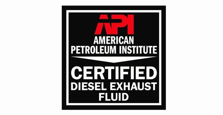 Make sure any diesel exhaust fluid you purchase is certified by the American Petroleum Institute by looking for this logo. - Image courtesy of American Petroleum Institute