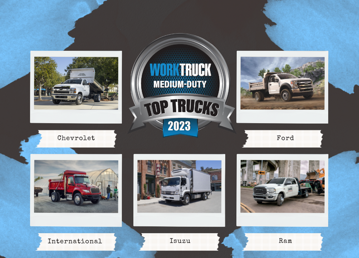 The Top 5 Medium-Duty Trucks for 2023 represent the finalists for Work Truck's annual award.   -  Photo: Work Truck