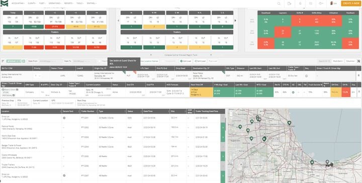 The Magnus TMS load planning screen helps fleets proactively balance their networks by accurately forecasting loads and capacity up to five days in advance. - Photo: Magnus