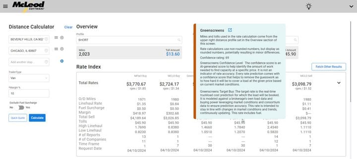 The Greenscreens-McLeod integration gives McLeod PowerBroker users direct access to Greenscreens' aggregated market data as well as company-specific data. - Photo: McLeod Software