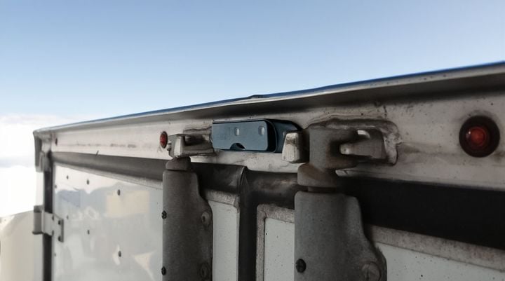 Phillips Rear-Vu camera shown installed above trailer doors