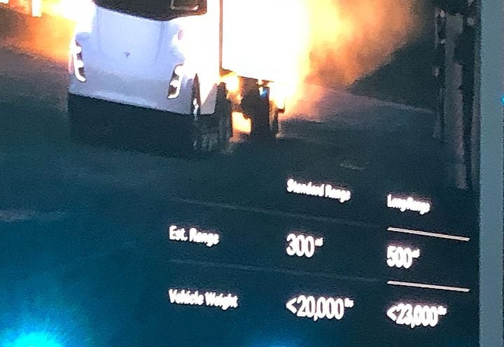 This slightly misleading slide shows tare weights for the standard and long-range version of the Semi. As Priestley explained, the weights shown represent attainable tare weights in future...