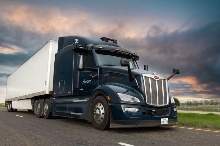 Peterbilt autonomous truck.