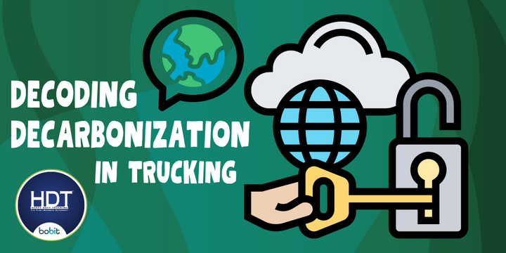 HDT graphic element on decoding decarbonization in trucking