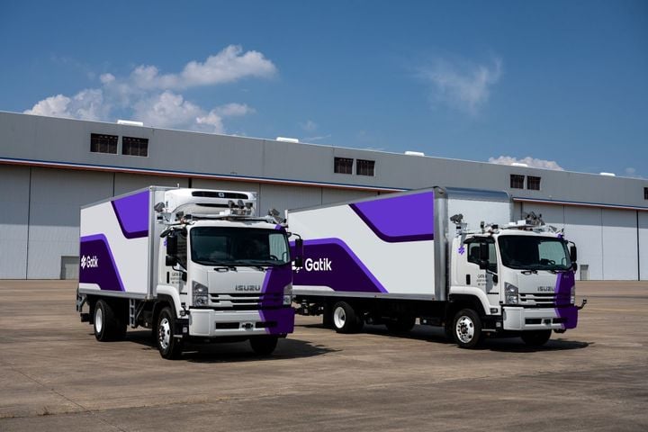 Isuzu-Gatik autonomous cabover trucks.