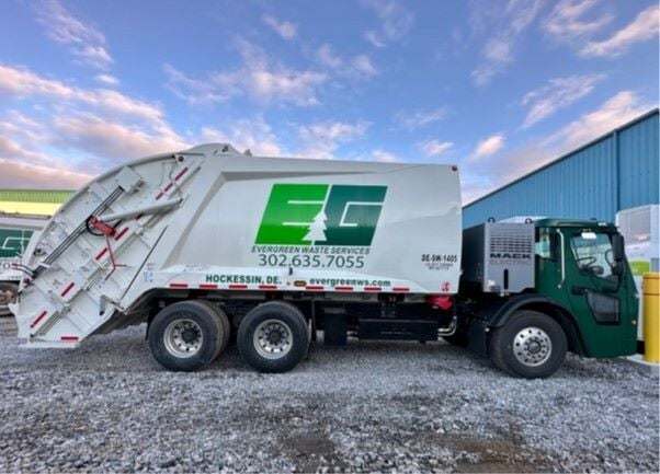 Mack LR Electric refuse truck.