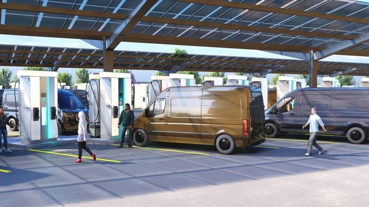 The Voltera-Amerit service includes inspections, maintenance, and technical support, performed on location as vehicles are charging in Voltera’s charging sites nationwide. - Photo: Amerit Fleet...