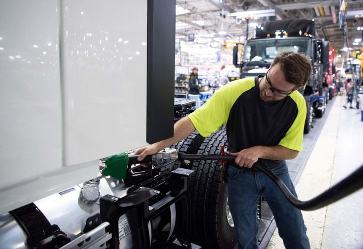 In an effort to further reduce upstream CO2 emissions, Volvo will begin fueling brand-new trucks with renewable diesel fuel when the roll off the assembly line. - Photo: Volvo Trucks North America