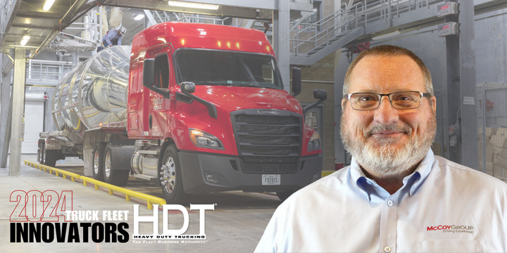 HDT Truck Fleet Innovator Kyle Neumann with Foodliner truck in background