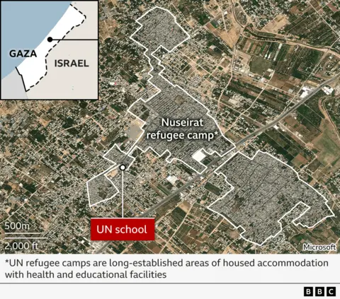 A map showing the location of the strike