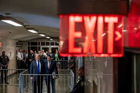 MARK PETERSON/POOL/AFP Former US President and Republican presidential candidate Donald Trump speaks to the press after he was convicted in his criminal trial at Manhattan Criminal Court in New York City, on May 30, 2024