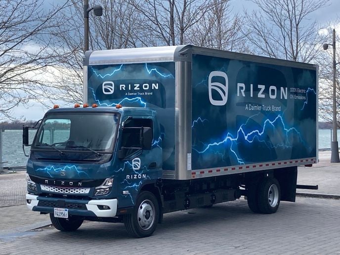 Rizon battery-electric box truck.