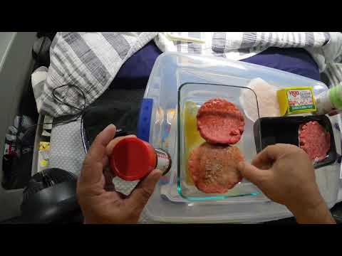 September 16, 2020/380 Trucking and cooking on Hotlogic mini. Octopus hamburger