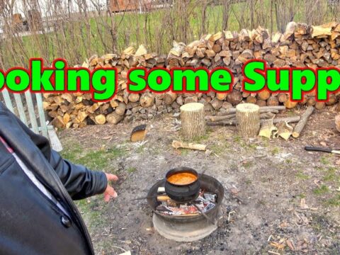 Cooking some Supper on the Fire Trucker Rudi 04 27 19 Vlog1756