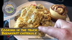 Cooking in truck semi truck cooking trucker’s kitchen cooking breakfast casserole saving money