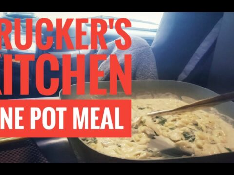 Trucker’s Kitchen: Chicken Spinach Mushroom Alfredo