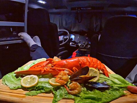 Cooking A Seafood Feast In My Semi Truck