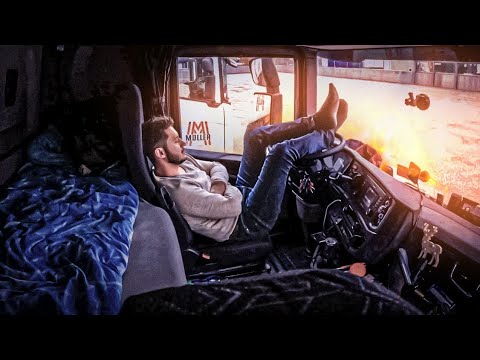 Truck Driver Cooking inside the truck and morning routine