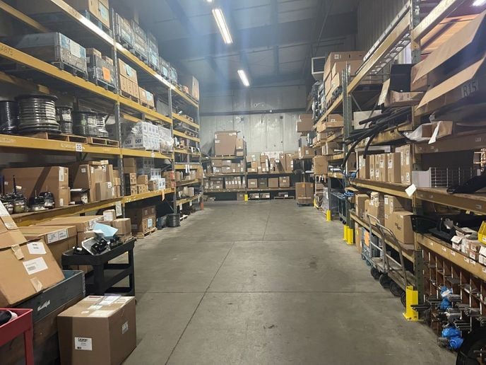 Truck parts inventory room.