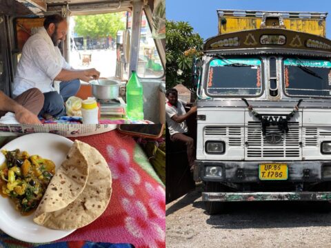 Cooking inside the truck with Indian truck driver CHEF WHO IS AN TRUCK DRIVER NOW