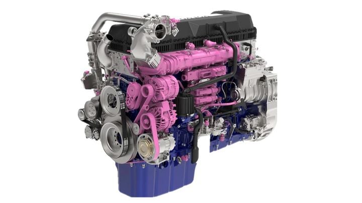 Volvo CARB compliant truck engine.