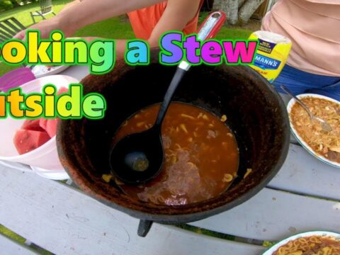 Time for Cooking a Stew outside Trucker Rudi 05/29/18 Vlog1439