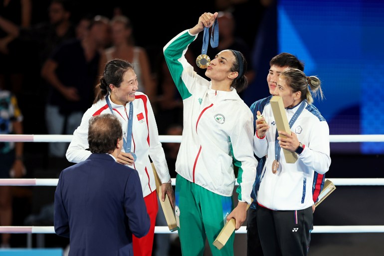 Boxers with Olympic medals.