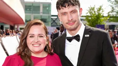 Getty Images Jessica Gunning and Richard Gadd together on the red carpet at the 2024 BAFTA Television Awards in London