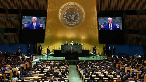 Getty Images Biden speaking at the UN