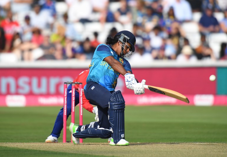 CHELMSFORD, ENGLAND - SEPTEMBER 02: Chamari Athapaththu of Sri Lanka Women bats during the 2nd Vitality IT20 match between England Women and Sri Lanka women at The Cloud County Ground on September 02, 2023 in Chelmsford, England. (Photo by Tony Marshall/Getty Images)