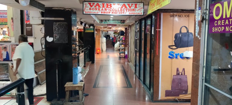 Empty shops in Kolkata, India