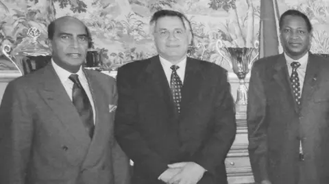 Robert Bourgi Blaise Compaoré of Burkina Faso (R) with Bourgi (C) and Ivorian official Georges Ouégnin (L)