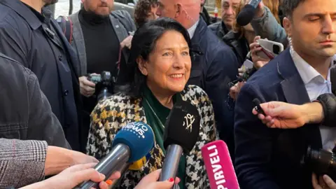 BBC President Salome Zourabichvili after voting in Tbilisi