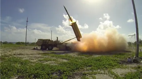 AFP via Getty Images File image of a THAAD interceptor missile being launched