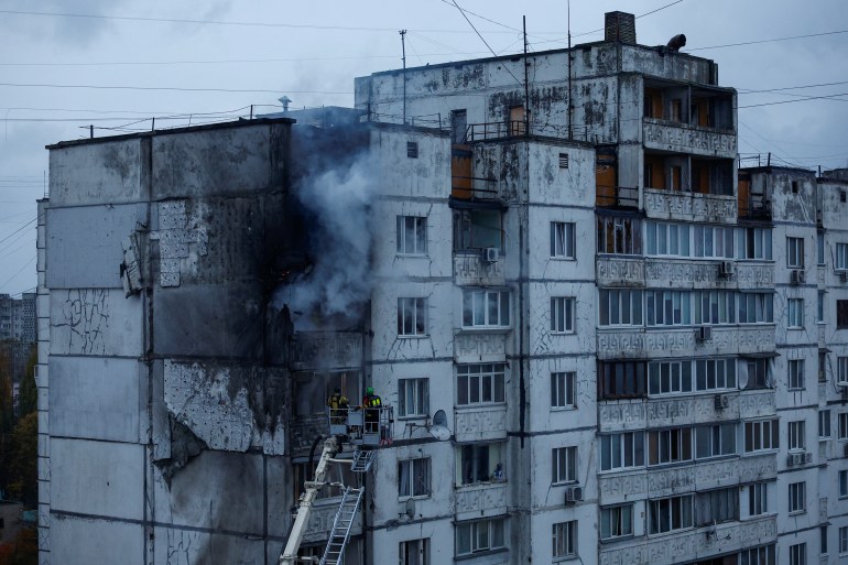 Aftermath of drone attack in Kyiv