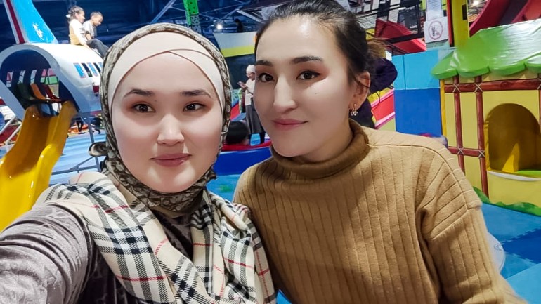 A photo of Mediyana and her cousin Gulsara the last time they saw one another in late January 2022 [Aidai Tokoeva and Savia Hasanova]