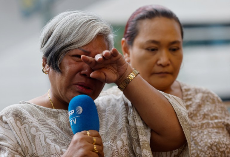 Halinda binte Ismail, 60, amongst other family members of death row inmates, speaks against the use of death penalty ahead of the World Day Against the Death Penalty in Singapore October 9, 2023. REUTERS/Edgar Su