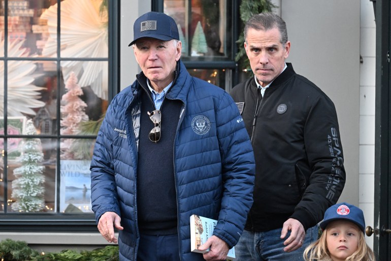 U.S. President Joe Biden, accompanied by Hunter Biden