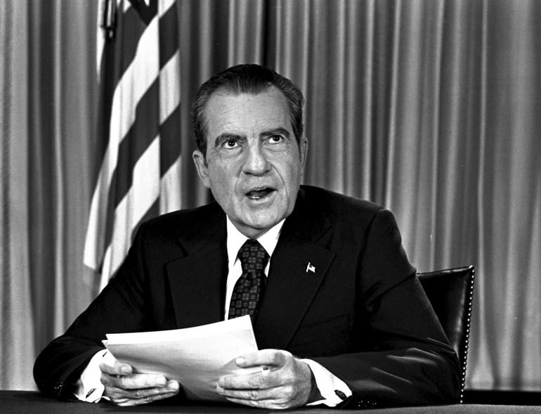 In 1974, Richard Nixon faced possible charges for a wide range of alleged wrongdoing, from bribery to obstruction of justice, when Gerald Ford pardoned him just weeks after he resigned. (AP Photo, File)