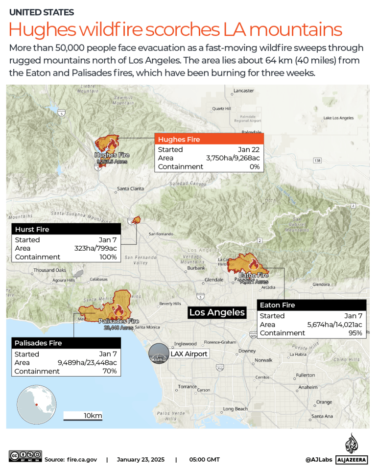 INTERACTIVE-LA fires - Hughes wildfire scorches LA mountains Jan 23-1737609886