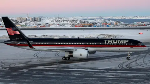 Reuters A Trump private plane on a landing strip in Greenland